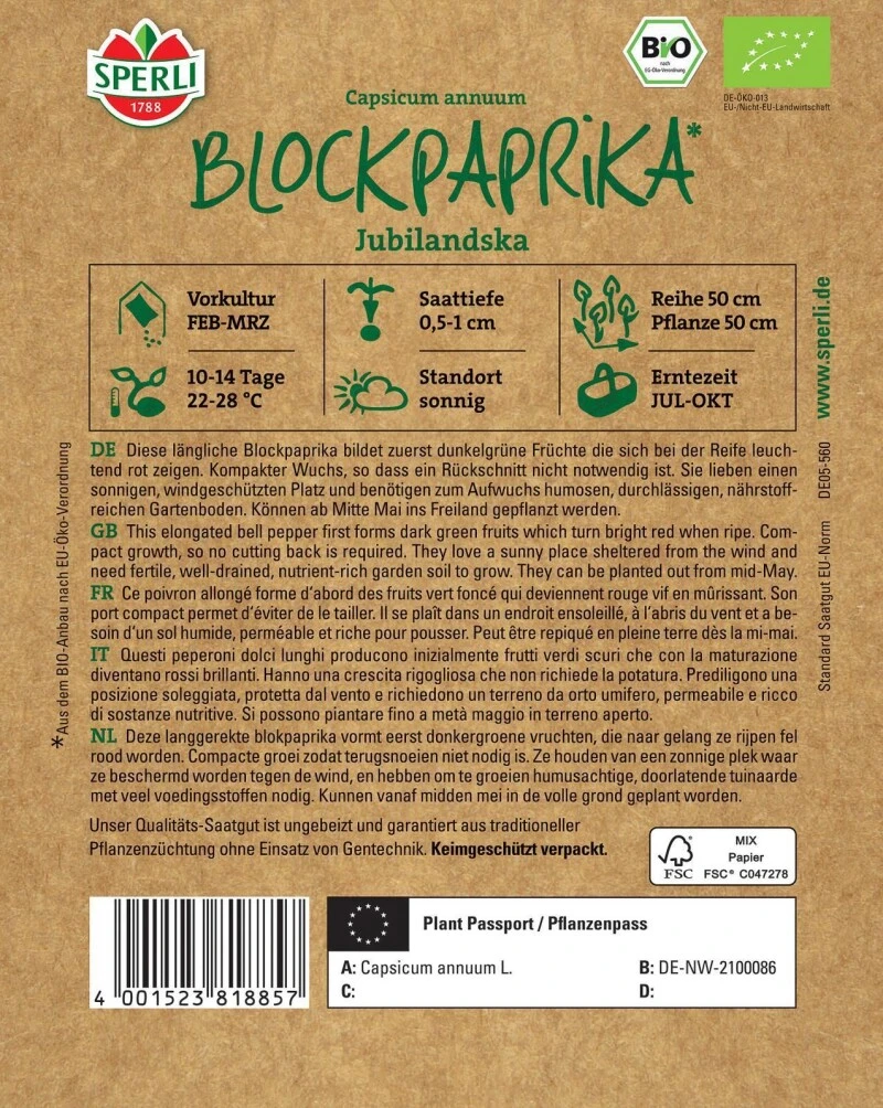 BIO Blockpaprika, Längliche Paprika Reift Von Grün Zu Rot Aus 3 BIO Blockpaprika, Längliche Paprika Reift Von Grün Zu Rot Aus