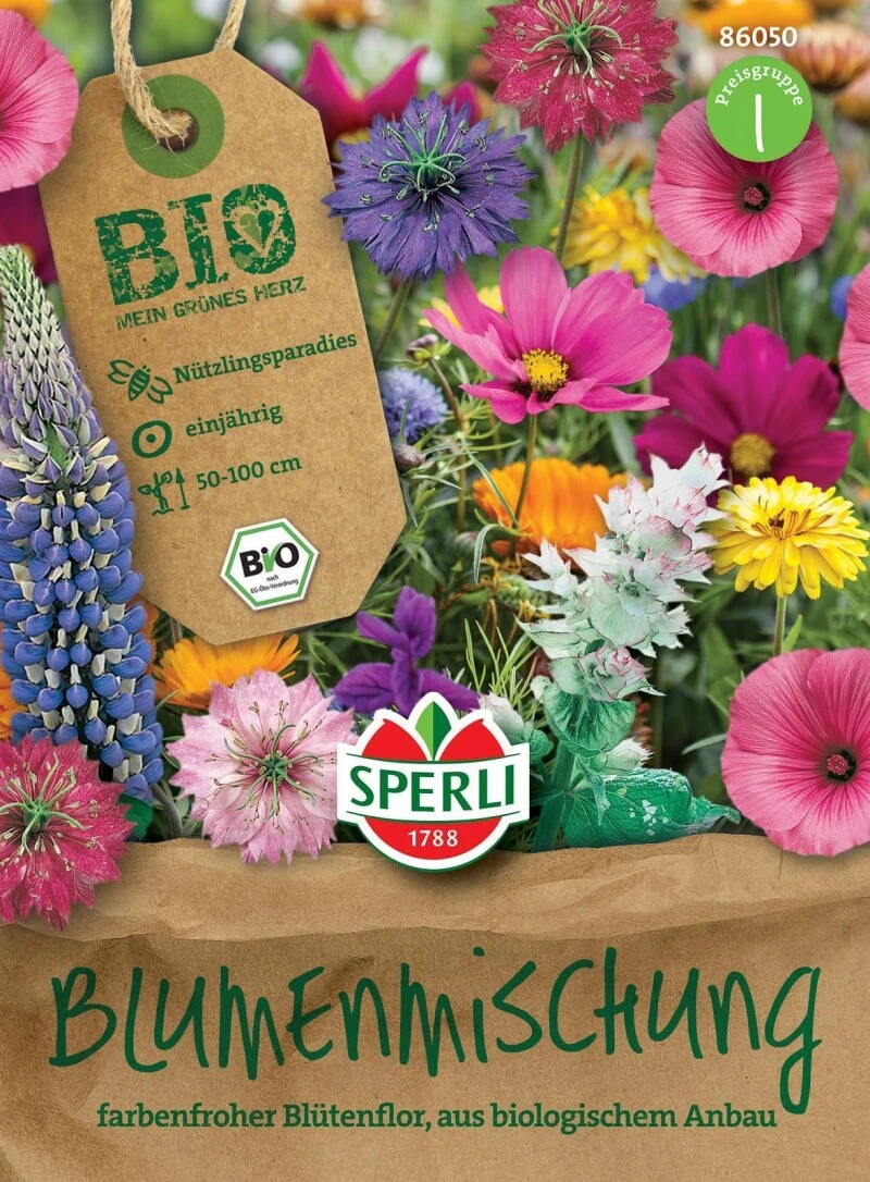 BIO Blumenmischung, Insektenfreundliche Einjährige Blumenmischung Aus Biologischem Anbau, Auch Als Schnittblumen Geeignet 3 BIO Blumenmischung, Insektenfreundliche Einjährige Blumenmischung Aus Biologischem Anbau, Auch Als Schnittblumen Geeignet
