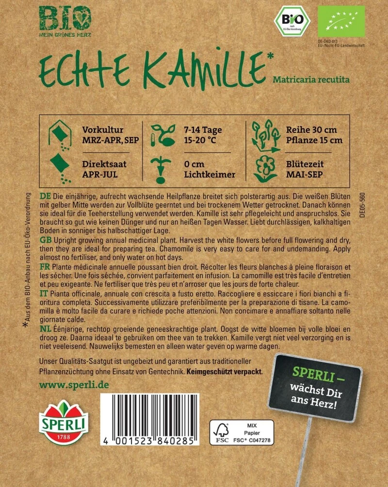 BIO Echte Kamille, Einjährige Aufrecht Wachsende Heilpflanze, Zur Teeherstellung, Sehr Pflegeleicht Und Anspruchslos 3 BIO Echte Kamille, Einjährige Aufrecht Wachsende Heilpflanze, Zur Teeherstellung, Sehr Pflegeleicht Und Anspruchslos