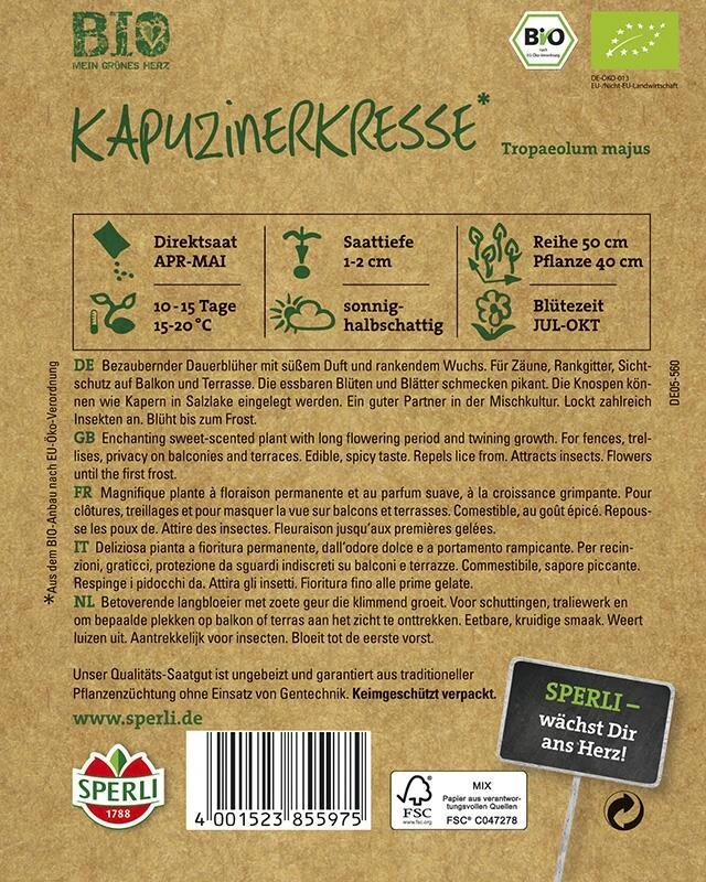 BIO Kapuzinerkresse - Bio-Saatgut 3 BIO Kapuzinerkresse - Bio-Saatgut