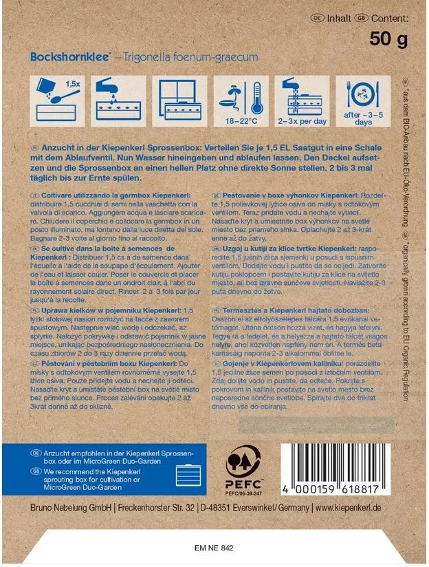 BIO Keimsprossen Bockshornklee, Inhalt: 50 G, Bio-Samen Zur Ganzjährigen Anzucht Von Keimsprossen Und Microgreens 5 BIO Keimsprossen Bockshornklee, Inhalt: 50 G, Bio-Samen Zur Ganzjährigen Anzucht Von Keimsprossen Und Microgreens – Bild 3