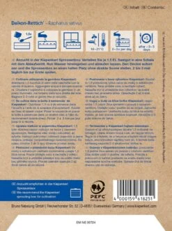 BIO Keimsprossen Daikon-Rettich 60g, Bio-Samen Zur Anzucht Von Keimsprossen