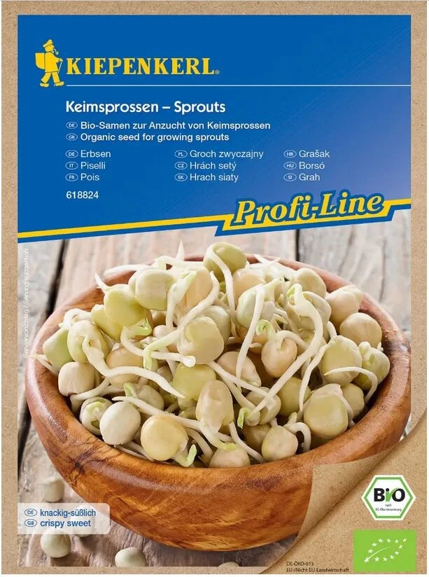 BIO Keimsprossen Erbsen, Inhalt: 50gr., Knackig-süßlicher Geschmack, Bio-Samen Zur Ganzjährigen Anzucht Von Keimsprossen 4 BIO Keimsprossen Erbsen, Inhalt: 50gr., Knackig-süßlicher Geschmack, Bio-Samen Zur Ganzjährigen Anzucht Von Keimsprossen – Bild 2
