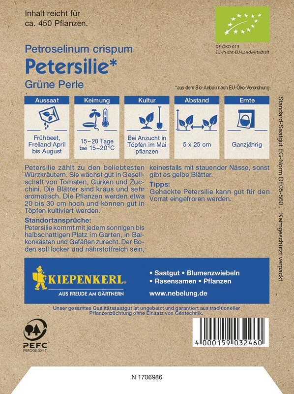 BIO Petersilie Kraus, Besonders Wüchsig Und Dicht Gefüllt, Pflegeleicht 4 BIO Petersilie Kraus, Besonders Wüchsig Und Dicht Gefüllt, Pflegeleicht – Bild 2