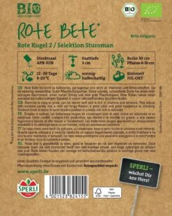 BIO Rote Bete, Leicht Zu Kultivieren Gut Lagerbar Und Reich An Vitaminen Und Mineralstoffen, Guter Mischkulturpartner