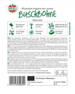 Buschbohne Mascotte, überzeugt Als Filetbohne Mit Ihrem Hervorragendem Geschmack 7 Buschbohne Mascotte, überzeugt Als Filetbohne Mit Ihrem Hervorragendem Geschmack -Krauter Samen Geschaft buschbohne mascotte2