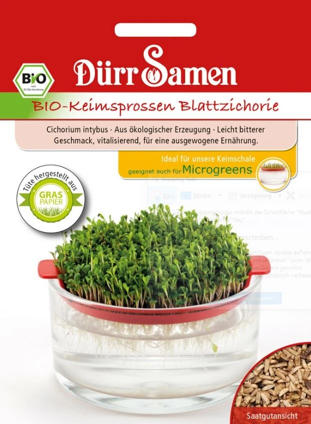 Dürr BIO-Keimsprossen Blattzichorie, Bestens Zur Verfeinerung Von Salaten Geeignet, Inhalt: 25gr. 3 Dürr BIO-Keimsprossen Blattzichorie, Bestens Zur Verfeinerung Von Salaten Geeignet, Inhalt: 25gr.
