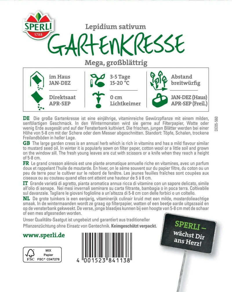 Gartenkresse Mega, Großblättrige Gartenkresse Ist Eine Einjährige Vitaminreiche Gewürzpflanze 5 Gartenkresse Mega, Großblättrige Gartenkresse Ist Eine Einjährige Vitaminreiche Gewürzpflanze – Bild 3