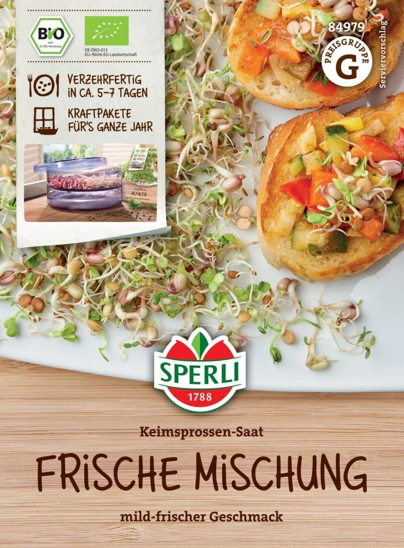 BIO Keimsprossen-Saat Frische Mischung, Geschmack: Mild-frisch, Inhalt: 40 Gramm 4 BIO Keimsprossen-Saat Frische Mischung, Geschmack: Mild-frisch, Inhalt: 40 Gramm – Bild 2