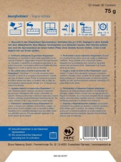 BIO Keimsprossen Mungbohnen, 75 G Bio-Samen Zur Sprossenanzucht