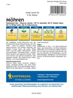 Möhre Harlequin Mix F1 | Saatband Für 5 Lfd. Meter |bunte Mischung Verschiedener Nantaise-Sorten