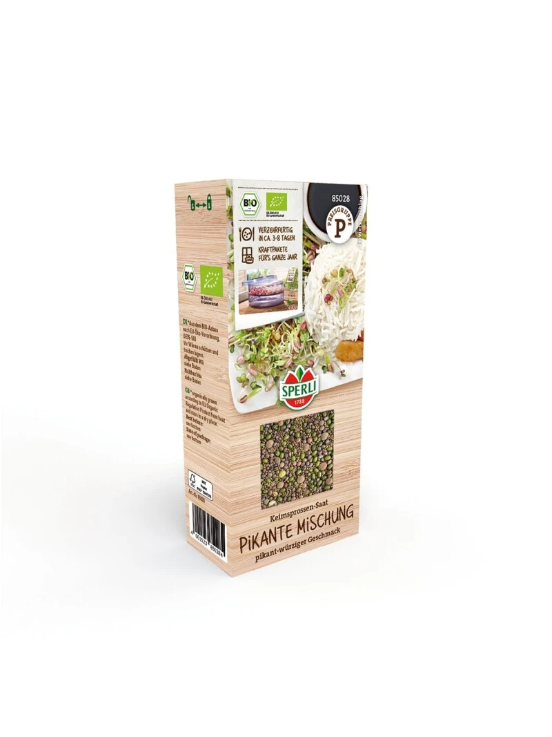 BIO Keimsprossen-Saat Pikante Mischung, Großpackung 200 G, Geschmack: Pikant-würzig 3 BIO Keimsprossen-Saat Pikante Mischung, Großpackung 200 G, Geschmack: Pikant-würzig