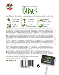 Radies Kombination II 3 Sorten Saatband 5 M