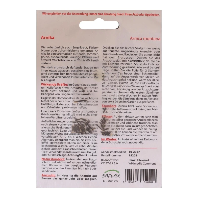Echte Arnica Heilpflanzen Saatgut - 40 Samen - Arnica Montana 3 Echte Arnica Heilpflanzen Saatgut - 40 Samen - Arnica Montana