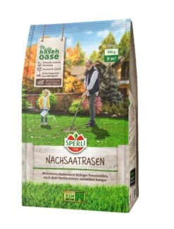 SPERLI's Nachsaatrasen RSM 3.2 (umhüllt), Müheloses Ausbessern Lückiger Rasenstellen -Krauter Samen Geschaft sperlis nachsaatrasen
