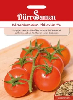 Tomate (Kirschtomate) Philovita F1, Kraut- Und Braunfäule Resistente Sorte, Süß-saftige Früchte